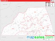 Scott County, VA <br /> Wall Map <br /> Zip Code <br /> Red Line Style 2024 Map