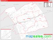 Smyth County, VA <br /> Wall Map <br /> Zip Code <br /> Red Line Style 2024 Map