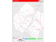 Stafford County, VA <br /> Wall Map <br /> Zip Code <br /> Red Line Style 2024 Map