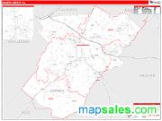 Warren County, VA <br /> Wall Map <br /> Zip Code <br /> Red Line Style 2024 Map