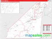 Suffolk County, VA <br /> Wall Map <br /> Zip Code <br /> Red Line Style 2024 Map