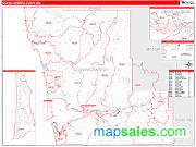 Grays Harbor County, WA <br /> Wall Map <br /> Zip Code <br /> Red Line Style 2024 Map