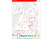 Kitsap County, WA <br /> Wall Map <br /> Zip Code <br /> Red Line Style 2024 Map
