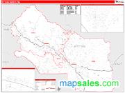 Kittitas County, WA <br /> Wall Map <br /> Zip Code <br /> Red Line Style 2024 Map