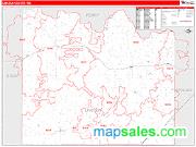 Lincoln County, WA <br /> Wall Map <br /> Zip Code <br /> Red Line Style 2024 Map