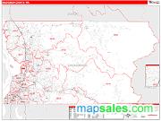Snohomish County, WA <br /> Wall Map <br /> Zip Code <br /> Red Line Style 2024 Map