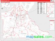Thurston County, WA <br /> Wall Map <br /> Zip Code <br /> Red Line Style 2024 Map