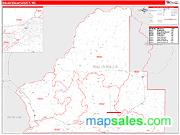 Walla Walla County, WA <br /> Wall Map <br /> Zip Code <br /> Red Line Style 2024 Map