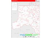 Whitman County, WA <br /> Wall Map <br /> Zip Code <br /> Red Line Style 2024 Map