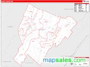 Hardy County, WV <br /> Wall Map <br /> Zip Code <br /> Red Line Style 2024 Map