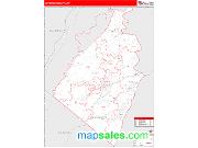 Jefferson County, WV <br /> Wall Map <br /> Zip Code <br /> Red Line Style 2024 Map