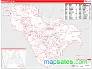 Raleigh County, WV <br /> Wall Map <br /> Zip Code <br /> Red Line Style 2024 Map