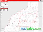 Burnett County, WI <br /> Wall Map <br /> Zip Code <br /> Red Line Style 2024 Map