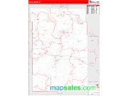 Dunn County, WI <br /> Wall Map <br /> Zip Code <br /> Red Line Style 2024 Map