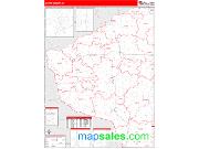 Grant County, WI <br /> Wall Map <br /> Zip Code <br /> Red Line Style 2024 Map
