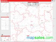 Iowa County, WI <br /> Wall Map <br /> Zip Code <br /> Red Line Style 2024 Map