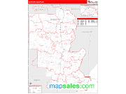 Marinette County, WI <br /> Wall Map <br /> Zip Code <br /> Red Line Style 2024 Map