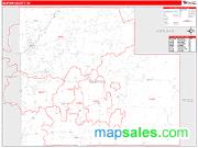 Sawyer County, WI <br /> Wall Map <br /> Zip Code <br /> Red Line Style 2024 Map