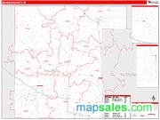 Waupaca County, WI <br /> Wall Map <br /> Zip Code <br /> Red Line Style 2024 Map