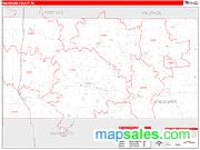Waushara County, WI <br /> Wall Map <br /> Zip Code <br /> Red Line Style 2024 Map