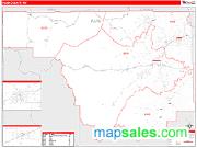 Park County, WY <br /> Wall Map <br /> Zip Code <br /> Red Line Style 2024 Map