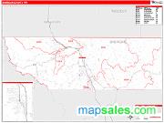 Sheridan County, WY <br /> Wall Map <br /> Zip Code <br /> Red Line Style 2024 Map