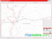 Sweetwater County, WY <br /> Wall Map <br /> Zip Code <br /> Red Line Style 2024 Map