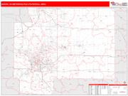 Akron <br /> Wall Map <br /> Red Line Style 2024 Map
