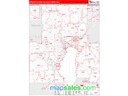 Appleton-Oshkosh-Neenah <br /> Wall Map <br /> Red Line Style 2024 Map