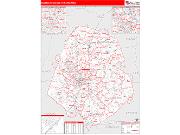 Austin-San Marcos <br /> Wall Map <br /> Red Line Style 2024 Map