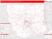 Baton Rouge <br /> Wall Map <br /> Red Line Style 2024 Map