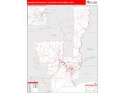 Beaumont-Port Arthur <br /> Wall Map <br /> Red Line Style 2024 Map