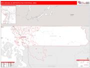 Bellingham <br /> Wall Map <br /> Red Line Style 2024 Map