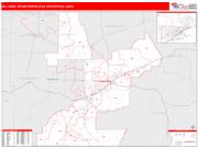 Billings <br /> Wall Map <br /> Red Line Style 2024 Map