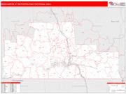 Binghamton <br /> Wall Map <br /> Red Line Style 2024 Map