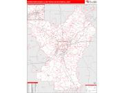 Birmingham-Hoover <br /> Wall Map <br /> Red Line Style 2024 Map