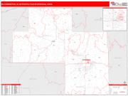 Bloomington <br /> Wall Map <br /> Red Line Style 2024 Map