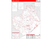 Brazoria <br /> Wall Map <br /> Red Line Style 2024 Map