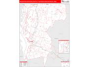 Burlington-South Burlington <br /> Wall Map <br /> Red Line Style 2024 Map