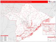 Charleston-North Charleston <br /> Wall Map <br /> Red Line Style 2024 Map