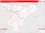 Charleston <br /> Wall Map <br /> Red Line Style 2024 Map
