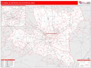Columbia <br /> Wall Map <br /> Red Line Style 2024 Map