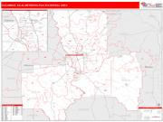 Columbus <br /> Wall Map <br /> Red Line Style 2024 Map