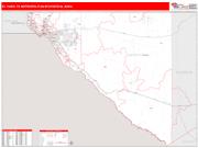 El Paso <br /> Wall Map <br /> Red Line Style 2024 Map