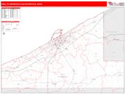 Erie <br /> Wall Map <br /> Red Line Style 2024 Map