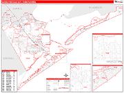 Galveston-Texas City <br /> Wall Map <br /> Red Line Style 2024 Map