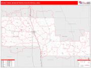 Grand Forks <br /> Wall Map <br /> Red Line Style 2024 Map