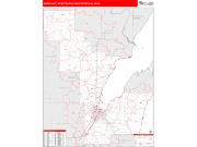 Green Bay <br /> Wall Map <br /> Red Line Style 2024 Map
