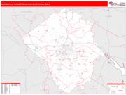 Greenville <br /> Wall Map <br /> Red Line Style 2024 Map