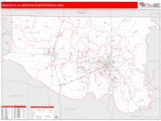 Huntsville <br /> Wall Map <br /> Red Line Style 2024 Map